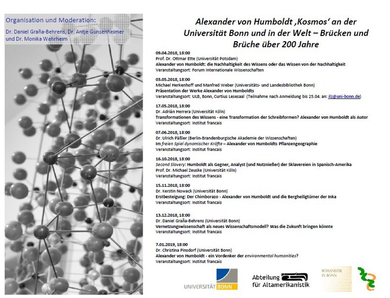 2018: Alexander von Humboldt ,Kosmos' an der Universität Bonn und in der Welt